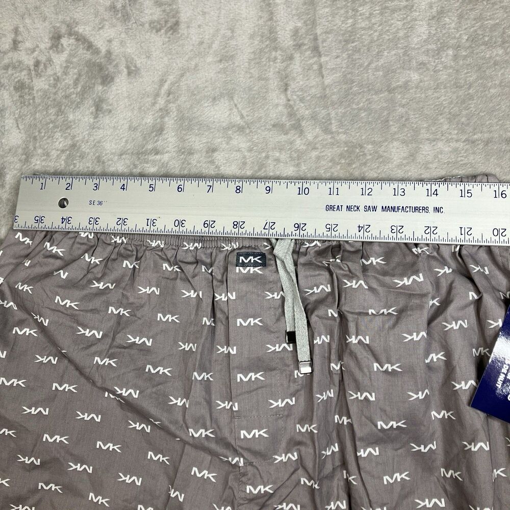Michael Kors Pajama‎ Pants Mens L Gray Sleepwear MK Logo Print Drawstring Nwt - Picture 6 of 9